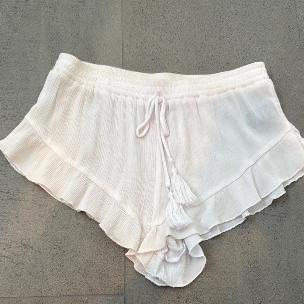 Something Navy Ruffle Swim Coverup Shorts